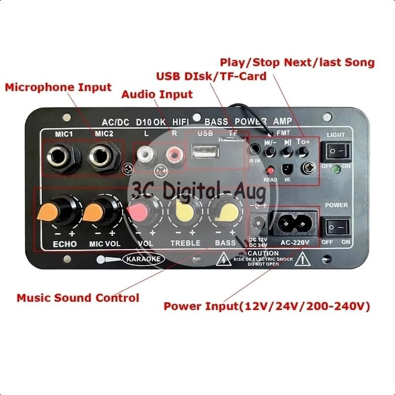Outdoor Power Amplifier - Bluetooth D30 D10 Car Amplifier 12V