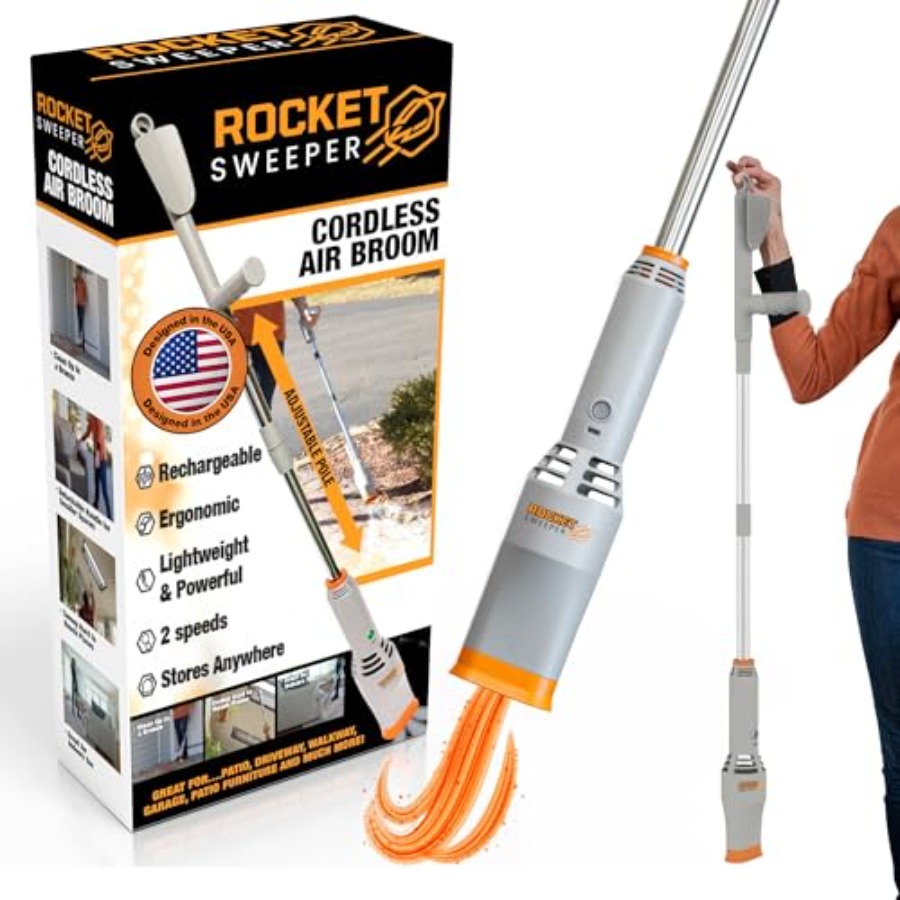 Outdoor Power Broom - Rocket Sweeper Cordless Air Broom- Rechargeable