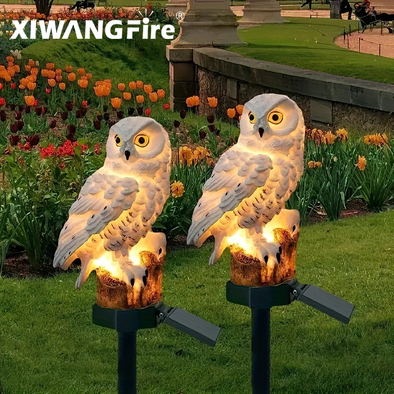 Outdoor Power For Lights - Solar Owl Statue Garden Light LED