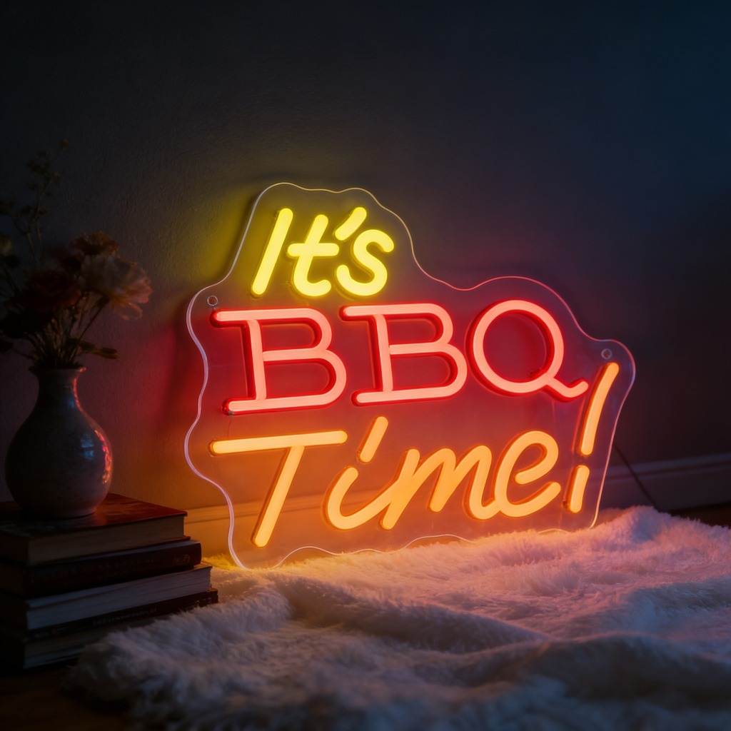 Outdoor Power Grill - It's BBQ Time Neon Sign Family
