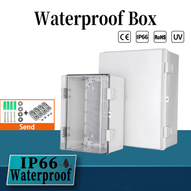 Outdoor Power Junction Box - IP66 Waterproof Junction Box Gray/Transparent Electrical
