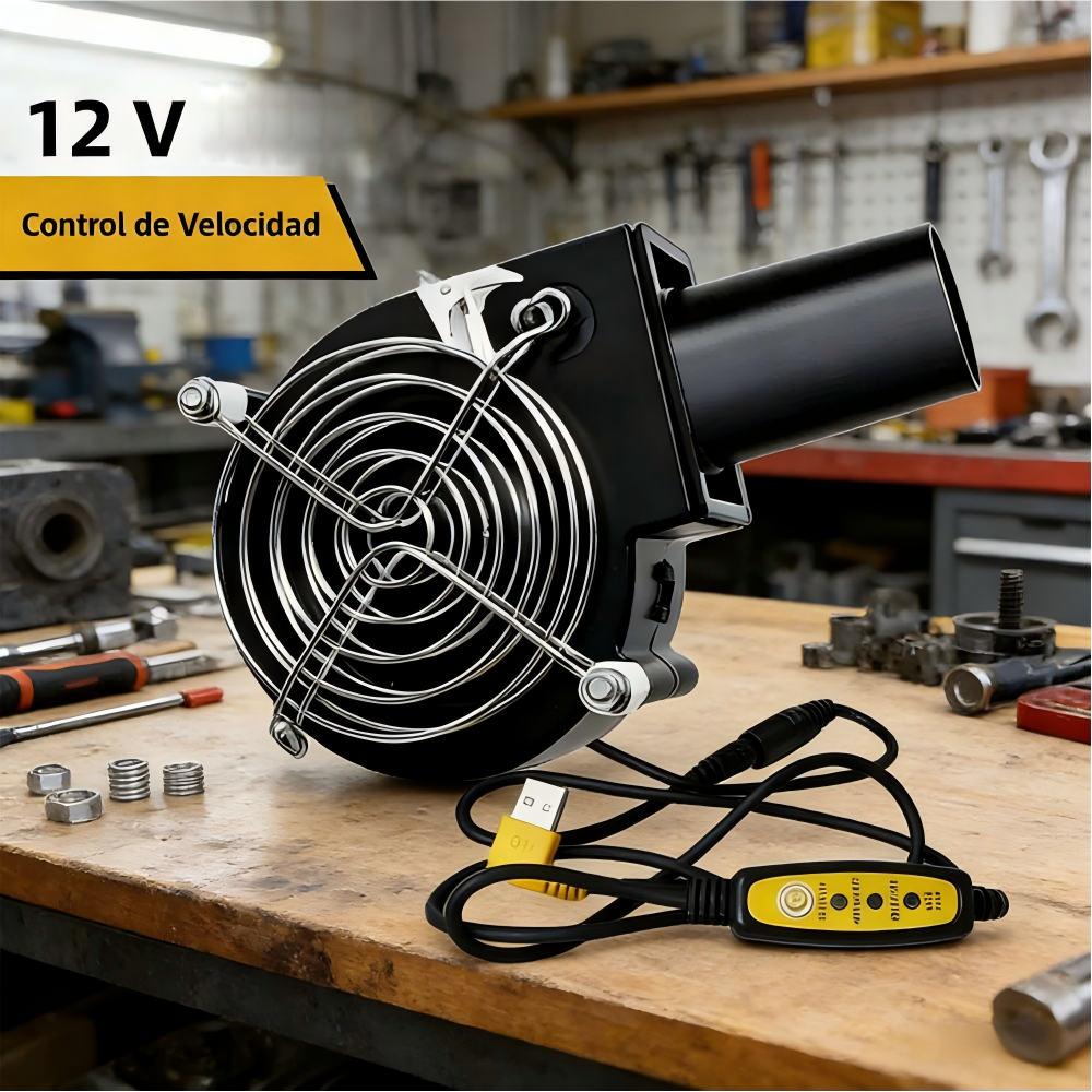 Outdoor Power Grill - 12V DC Portable BBQ Air Blower