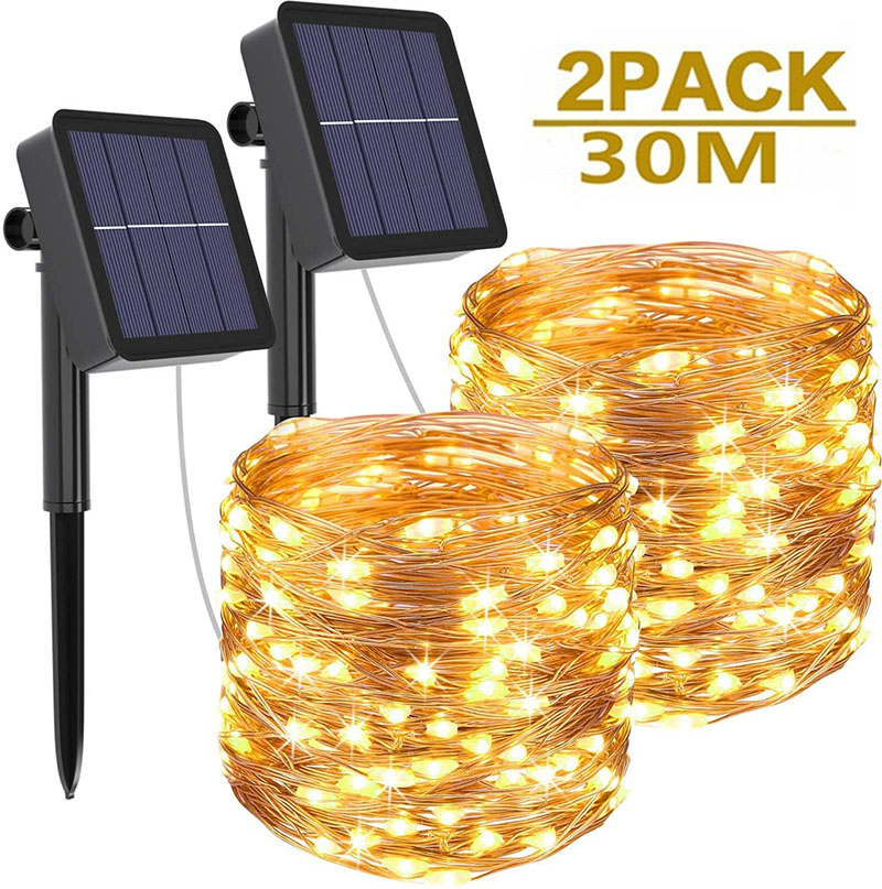 Outdoor Solar Power Xmas Lights - Outdoor Solar String Lights 1/2 Pack