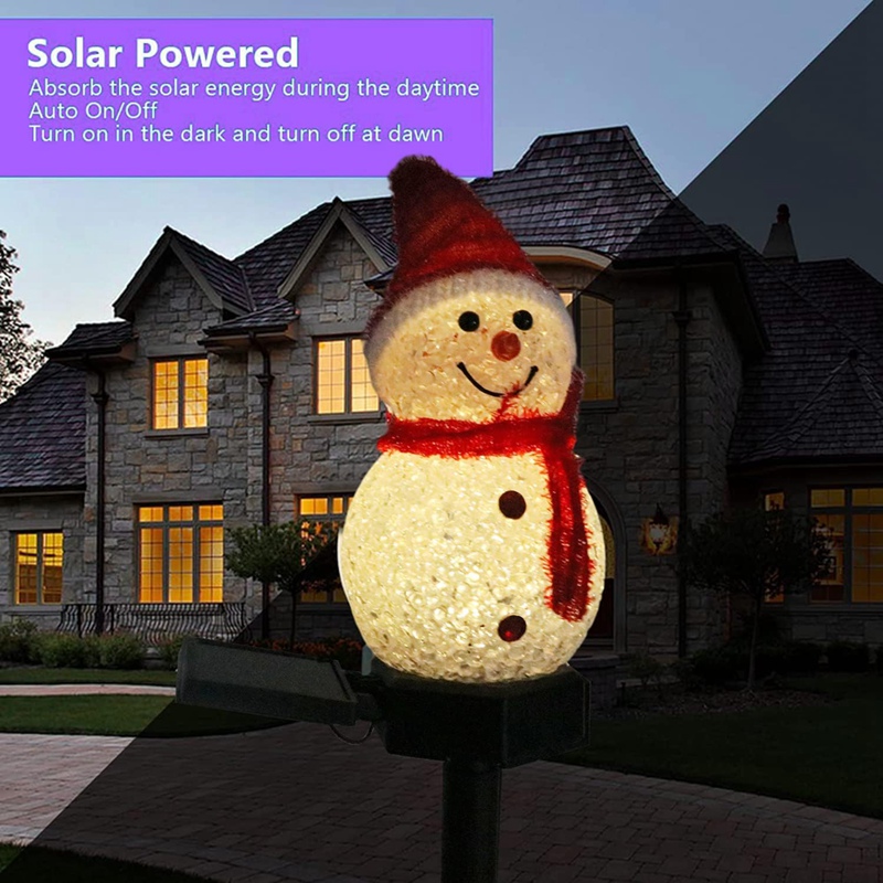 LED Snowman Solar Garden Light - Outdoor Yard Power Stake บทวิจารณ์และราคา