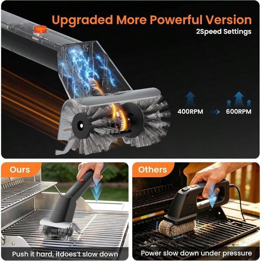 BBQ Grill Brush, 2600mAh 2-Spe - Outdoor Power Grill บทวิจารณ์และราคา