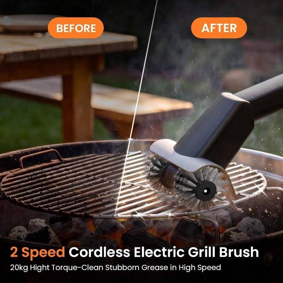 BBQ Grill Brush, 2600mAh 2-Spe - Outdoor Power Grill บทวิจารณ์และราคา