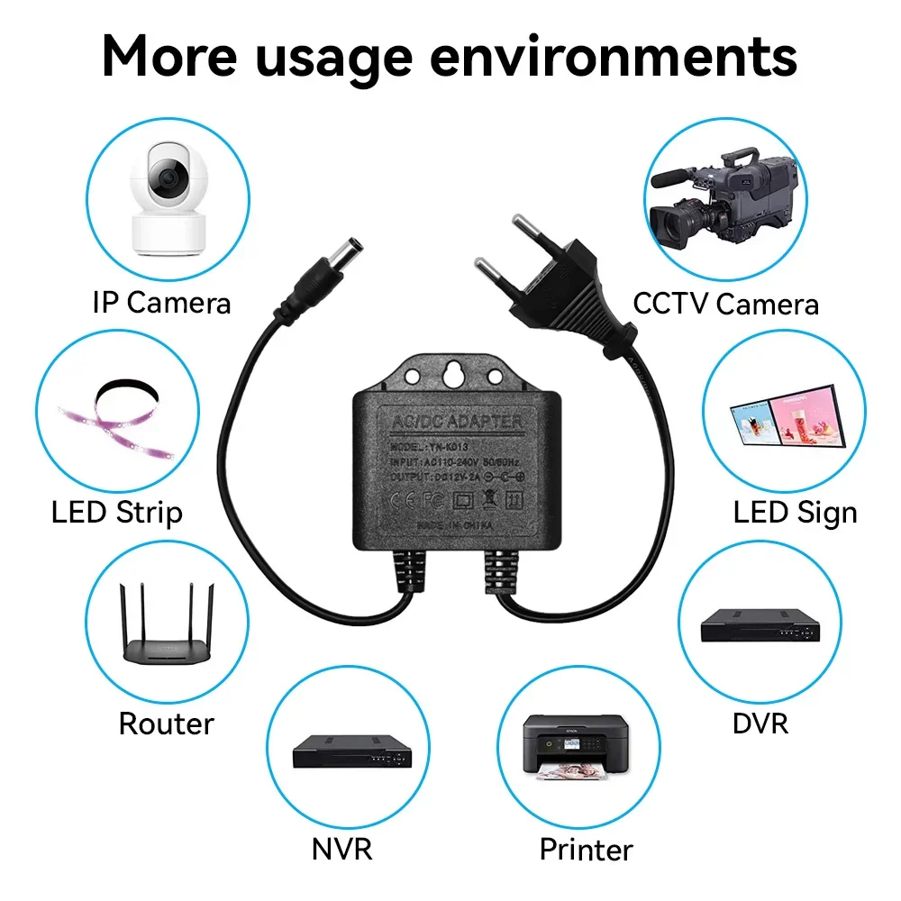 Power Adapter  DC12V 2A Waterp - Outdoor Power Adapter บทวิจารณ์และราคา
