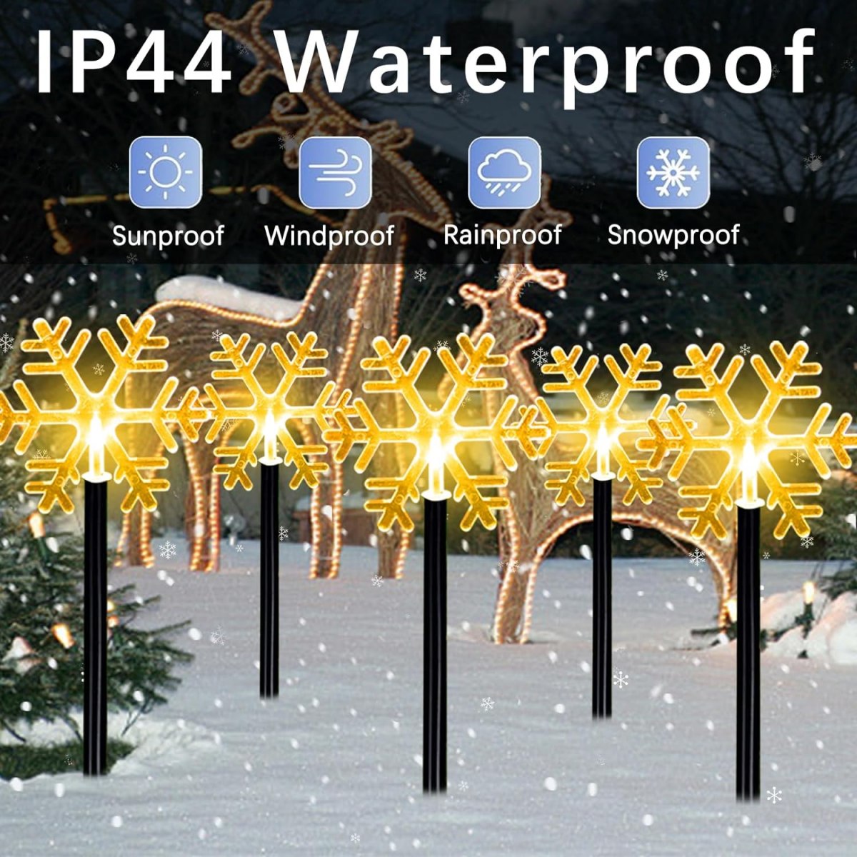 5Pcs Christmas Pathway Lights  - Outdoor Solar Power Xmas Lights บทวิจารณ์และราคา