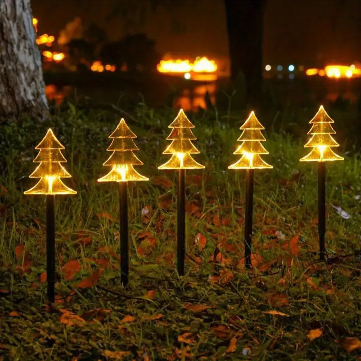 5Pcs Christmas Pathway Lights  - Outdoor Solar Power Xmas Lights บทวิจารณ์และราคา