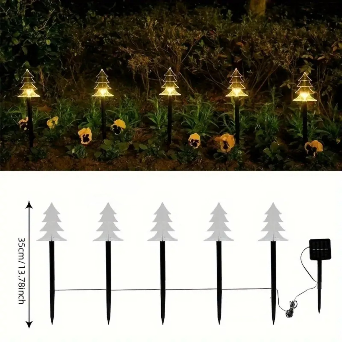 5Pcs Christmas Pathway Lights  - Outdoor Solar Power Xmas Lights บทวิจารณ์และราคา