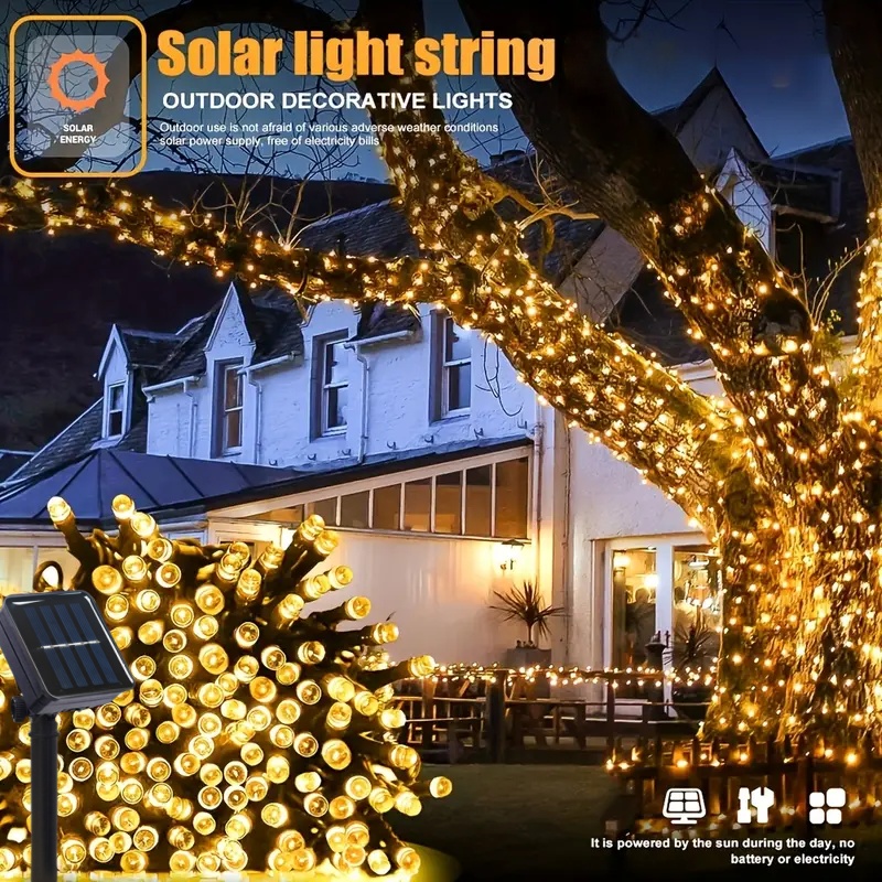 5M-32M LED Solar String Lights - Outdoor Solar Power Xmas Lights บทวิจารณ์และราคา