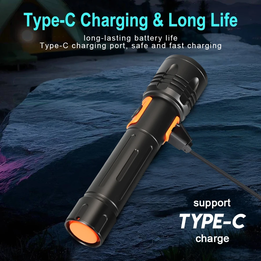 High Power LED Flashlight USB  - Outdoor Power For Lights บทวิจารณ์และราคา