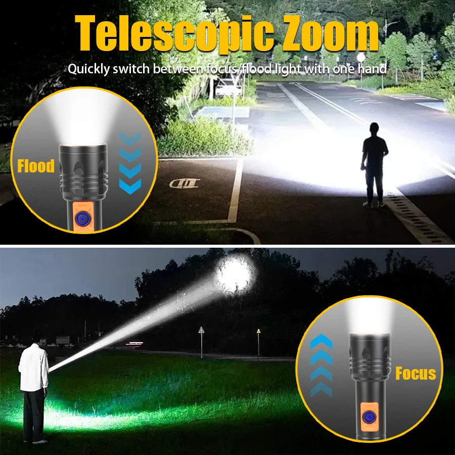 High Power LED Flashlight USB  - Outdoor Power For Lights บทวิจารณ์และราคา