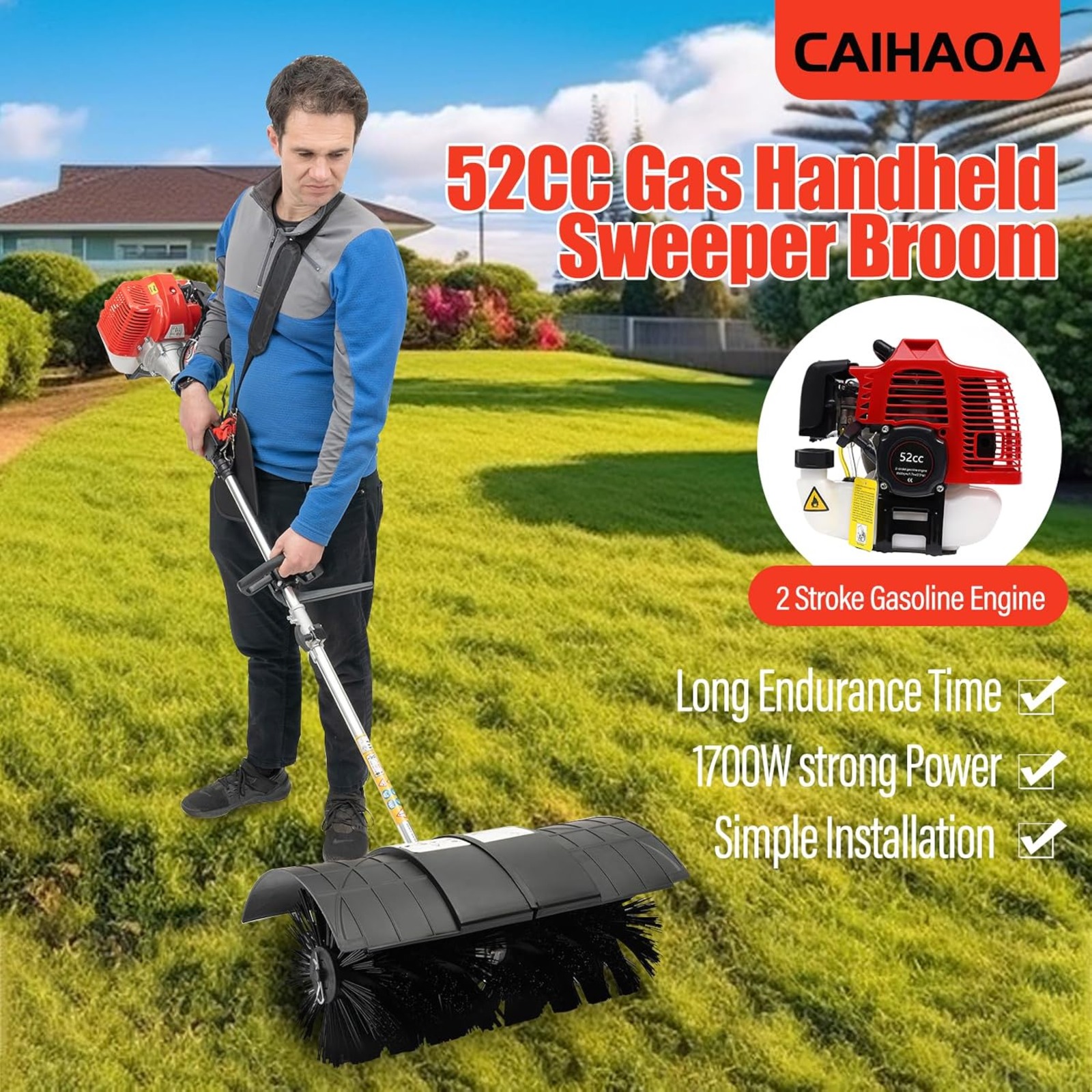 52CC 2 Stroke Gas Handheld Swe - Outdoor Power Broom บทวิจารณ์และราคา