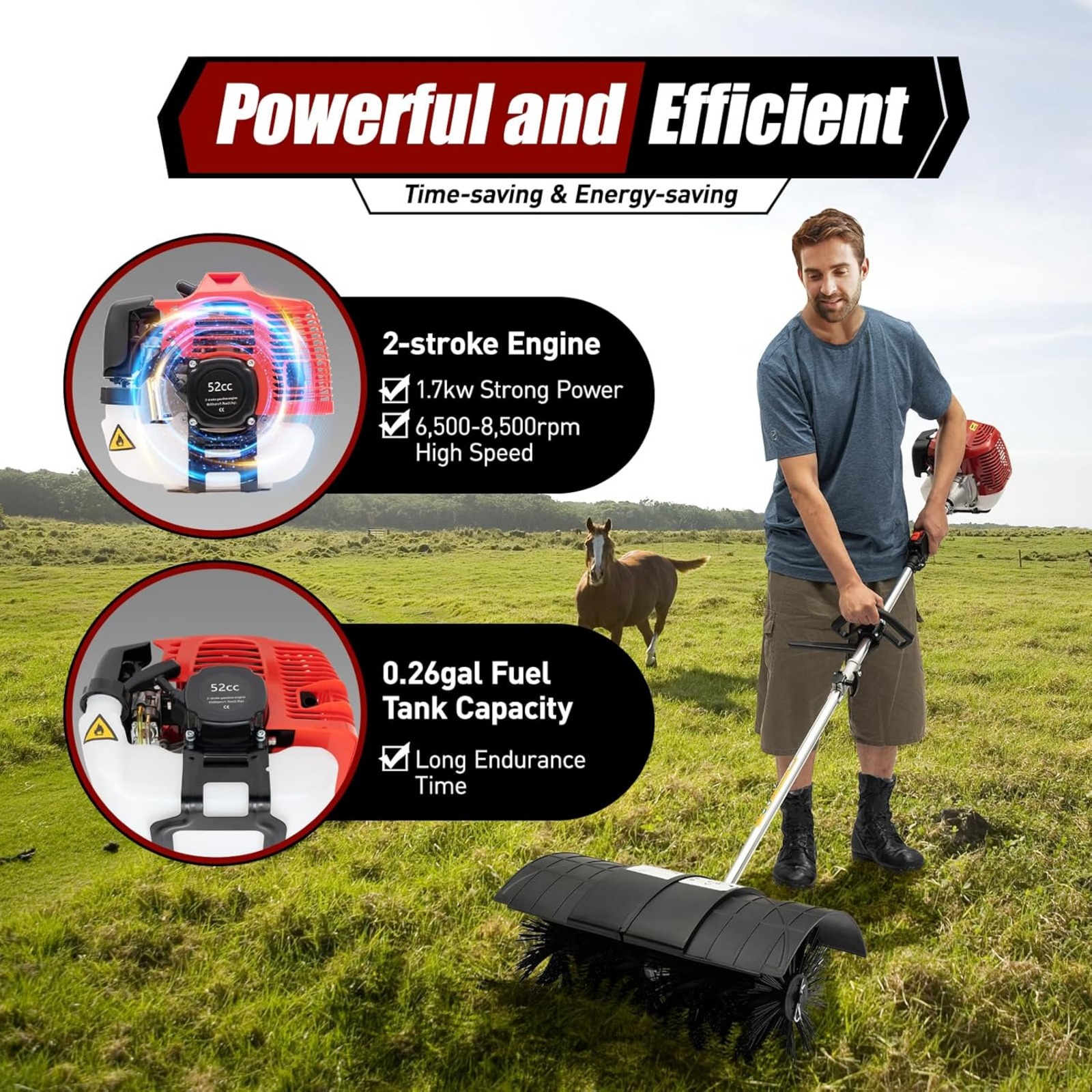 52CC 2 Stroke Gas Handheld Swe - Outdoor Power Broom บทวิจารณ์และราคา