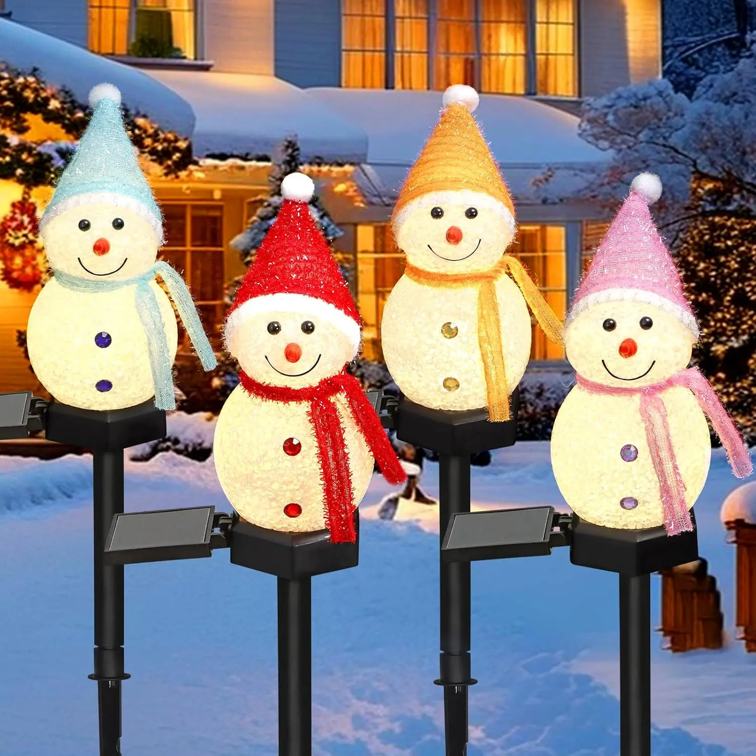 LED Snowman Solar Garden Light - Outdoor Yard Power Stake บทวิจารณ์และราคา