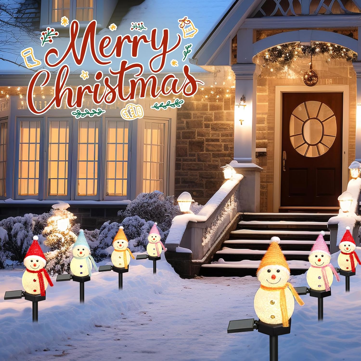 LED Snowman Solar Garden Light - Outdoor Yard Power Stake บทวิจารณ์และราคา