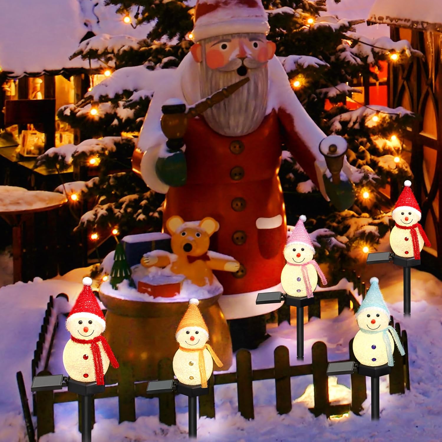 LED Snowman Solar Garden Light - Outdoor Yard Power Stake บทวิจารณ์และราคา