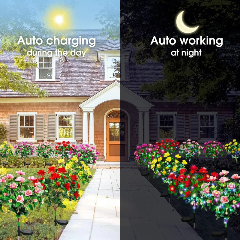 Solar‑Powered Rhododendron Flo - Outdoor Yard Power Stake บทวิจารณ์และราคา