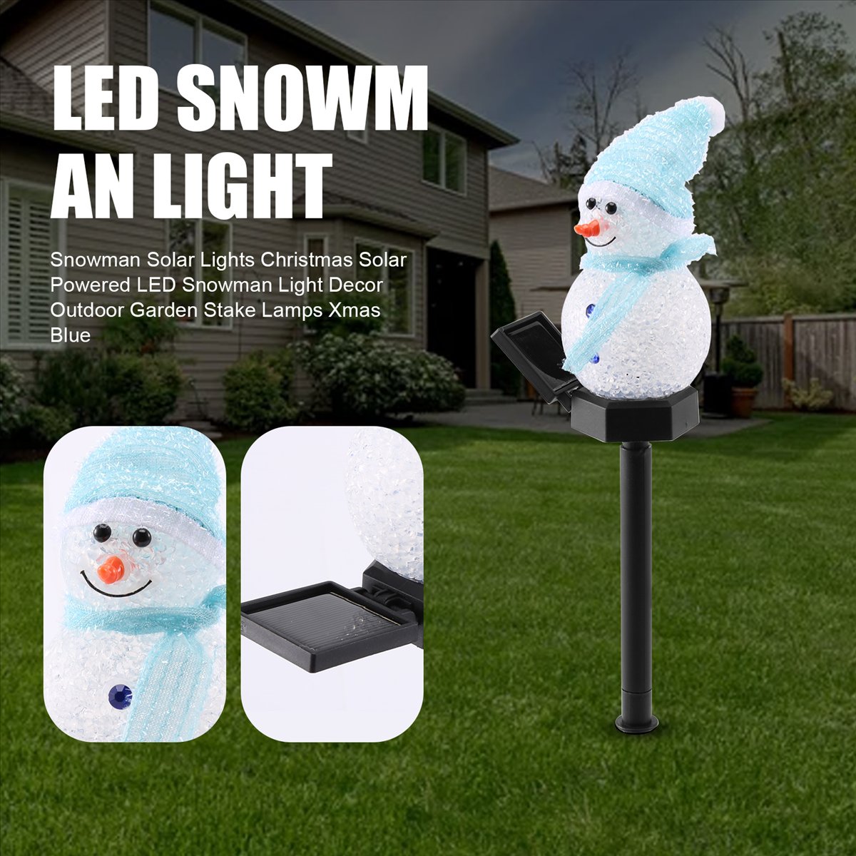 Carefree- Snowman Solar Lights - Outdoor Solar Power Xmas Lights บทวิจารณ์และราคา