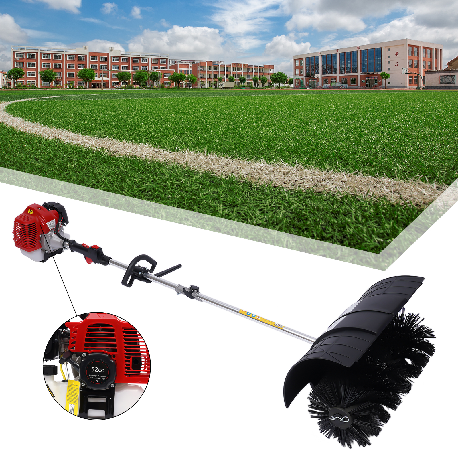 52CC 2.3HP Gas Power Walk Behi - Outdoor Power Broom บทวิจารณ์และราคา