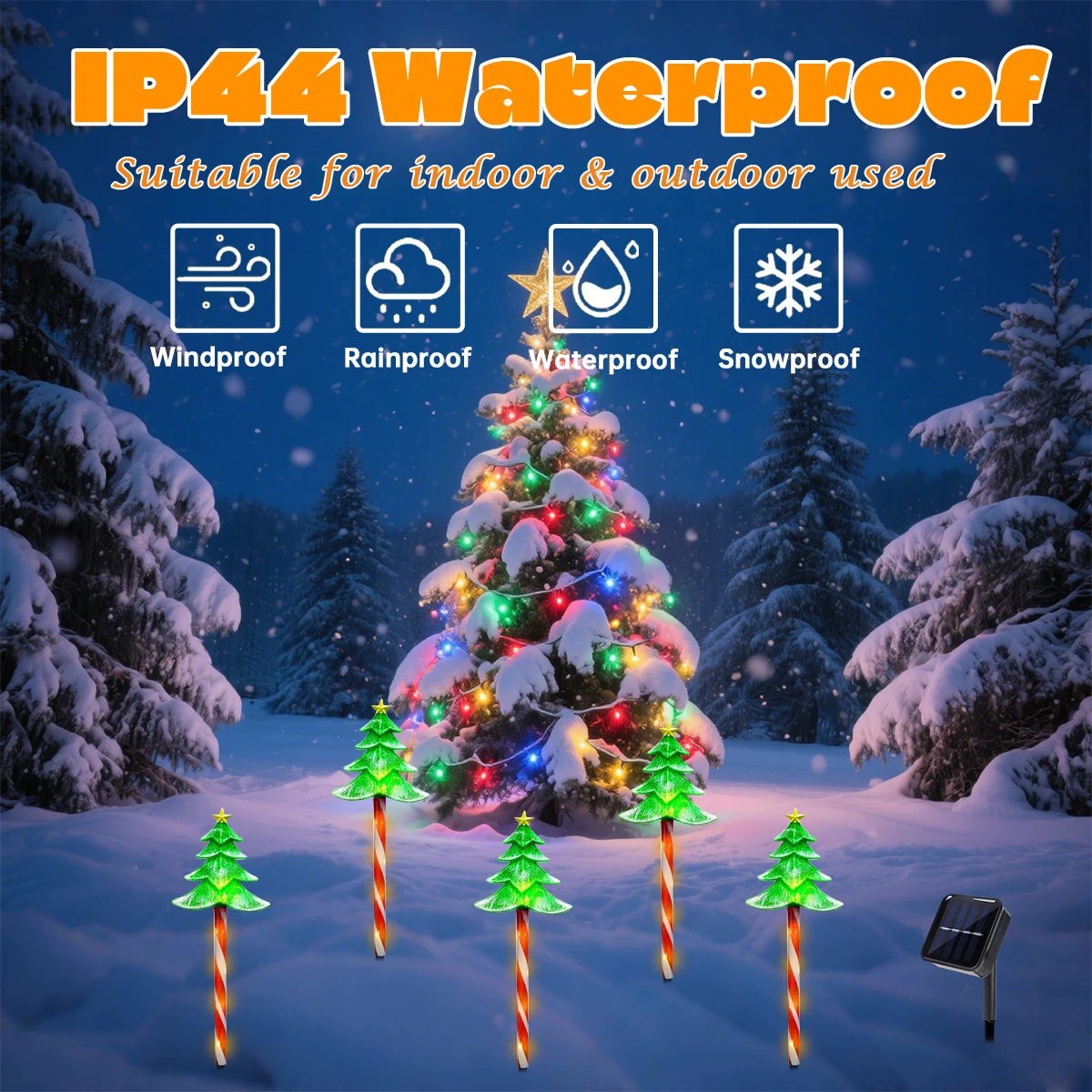Pop 5pcs/set LED Xmas Tree Dec - Outdoor Yard Power Stake บทวิจารณ์และราคา