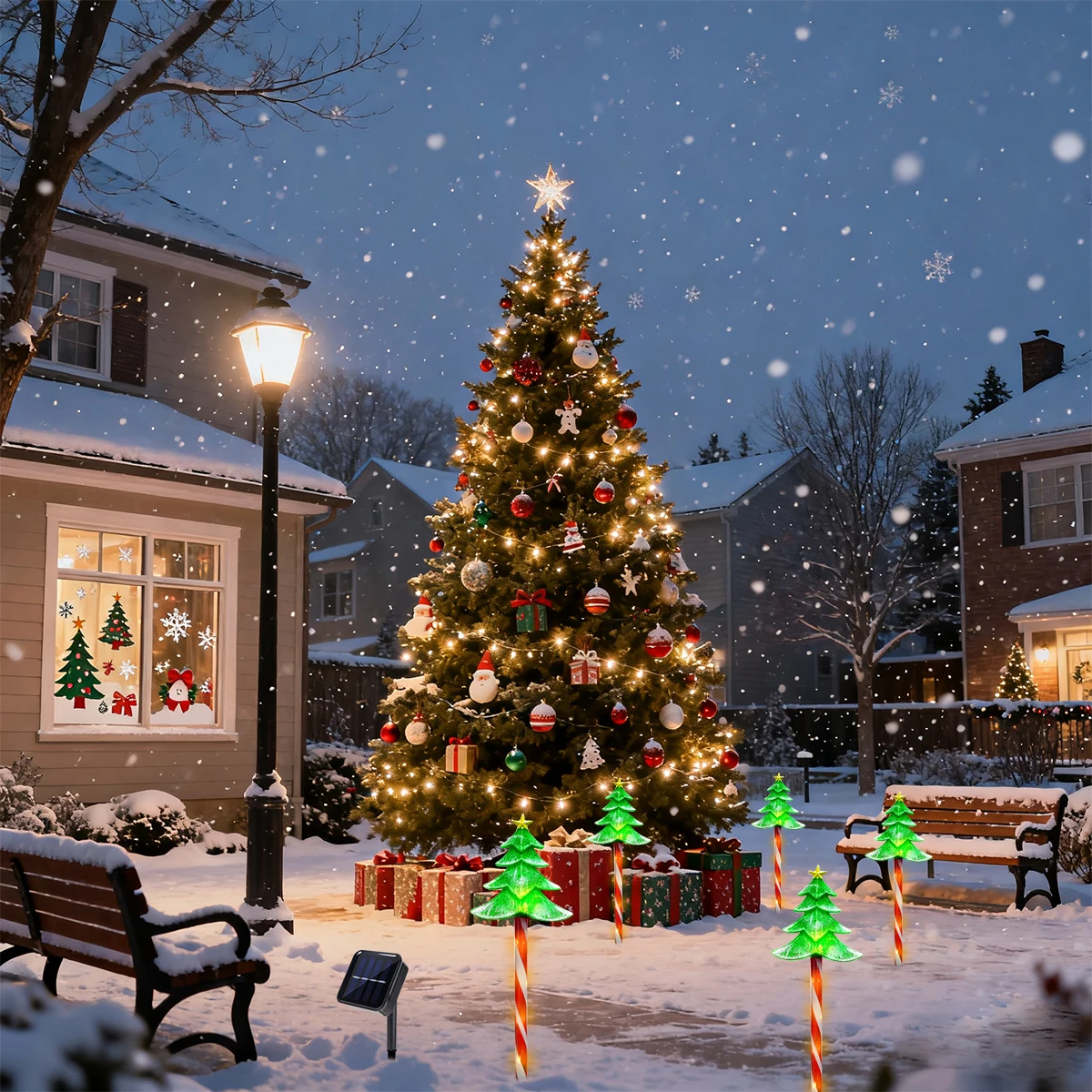 Pop 5pcs/set LED Xmas Tree Dec - Outdoor Yard Power Stake บทวิจารณ์และราคา
