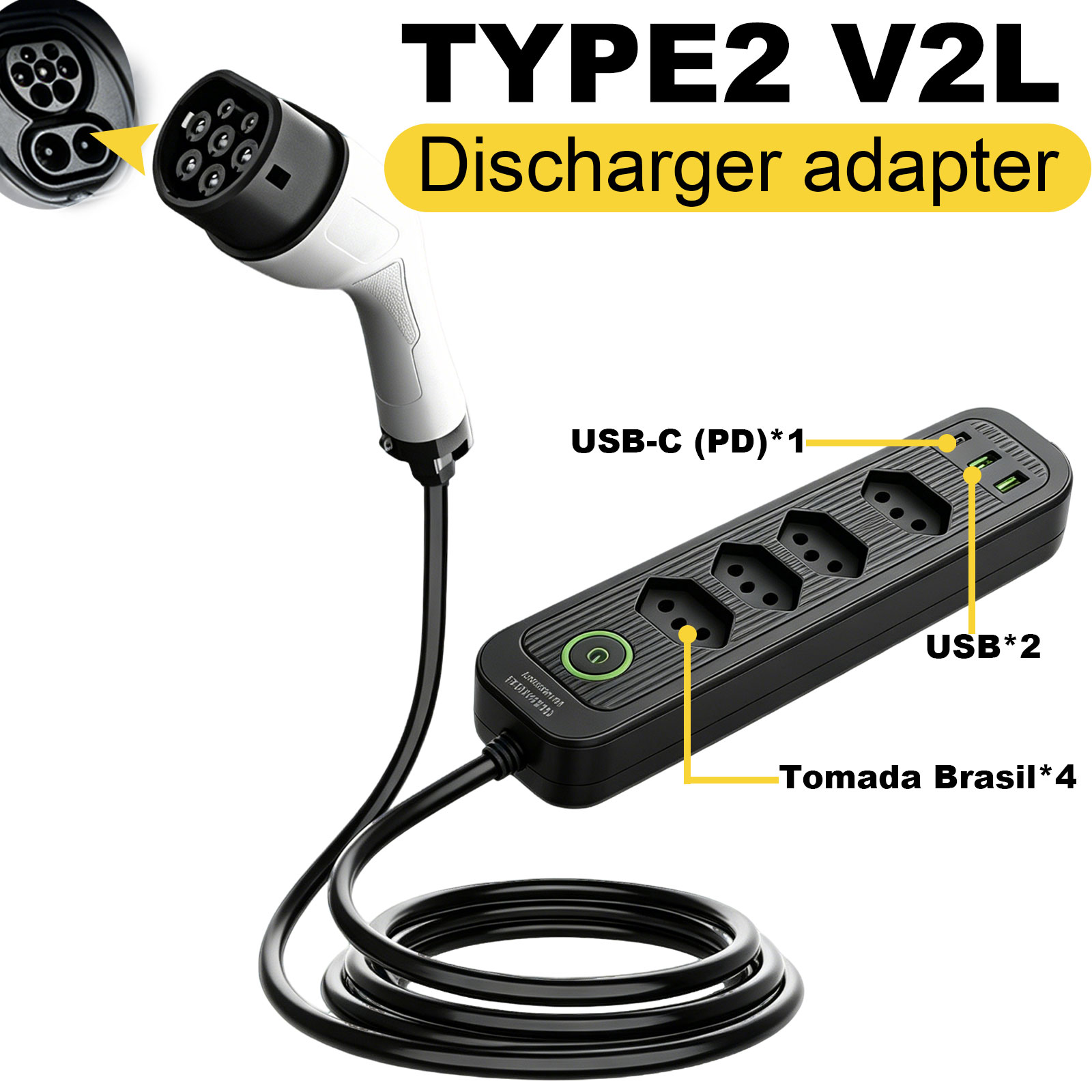 Type2 V2L Discharge Adapter 16 - Outdoor Power Adapter บทวิจารณ์และราคา