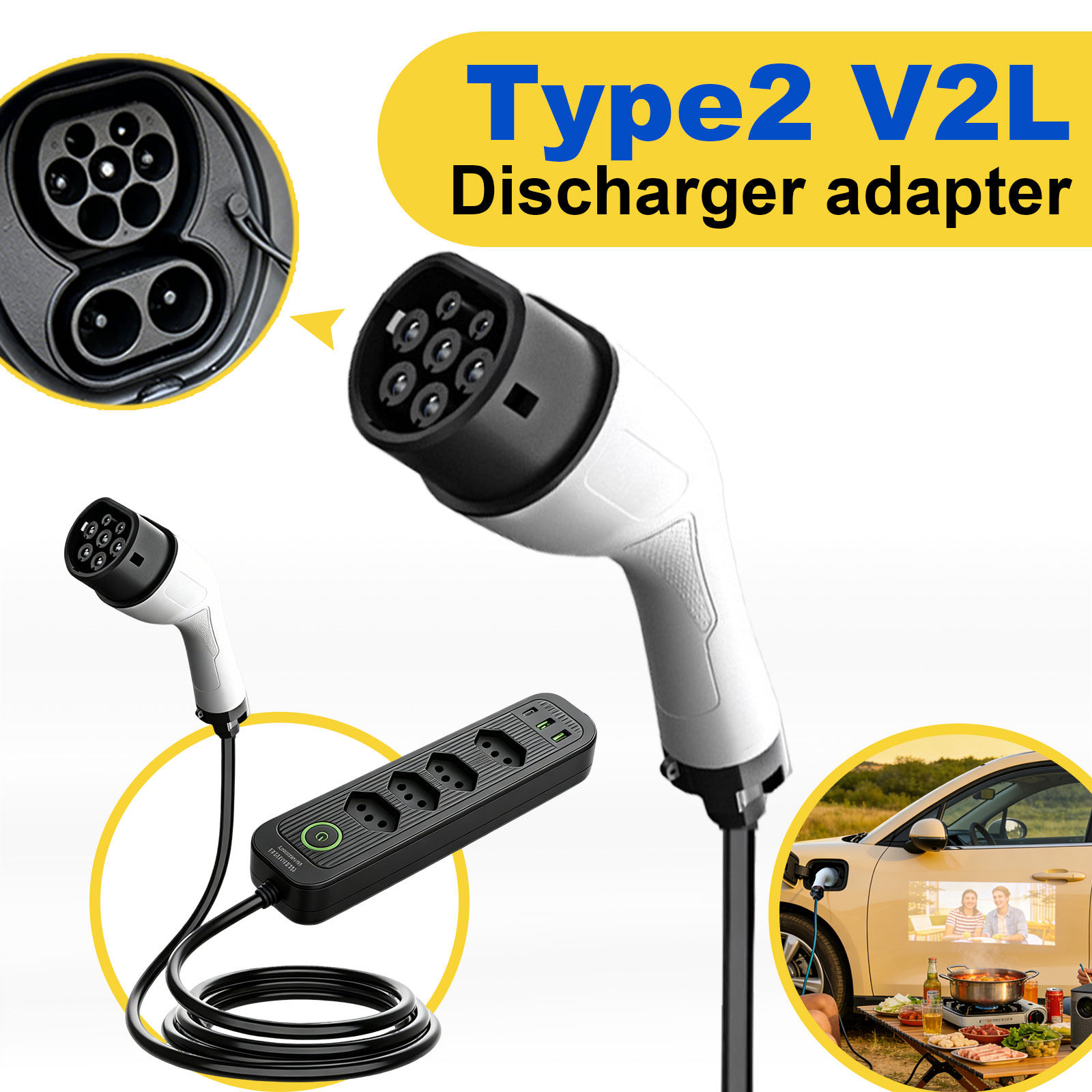 Type2 V2L Discharge Adapter 16 - Outdoor Power Adapter บทวิจารณ์และราคา
