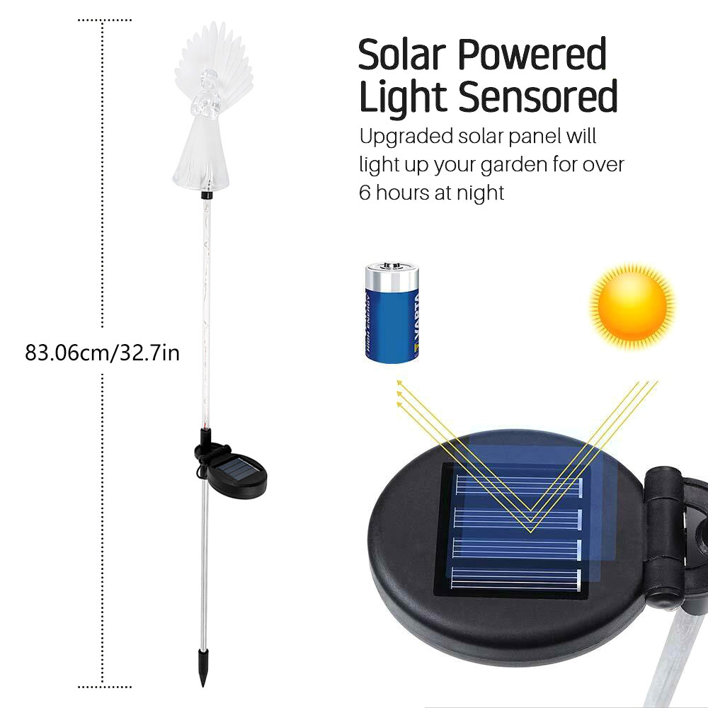 Solar Angel Stake Lights Solar - Outdoor Yard Power Stake บทวิจารณ์และราคา