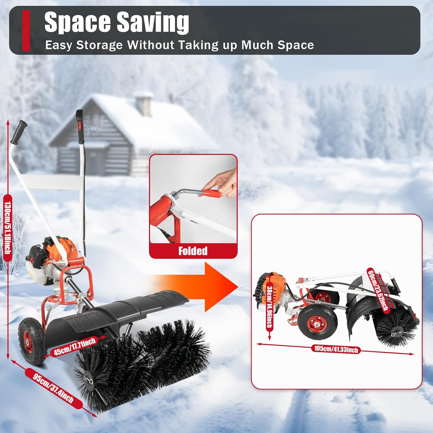 52cc Gas Power Handheld Snow B - Outdoor Power Broom บทวิจารณ์และราคา