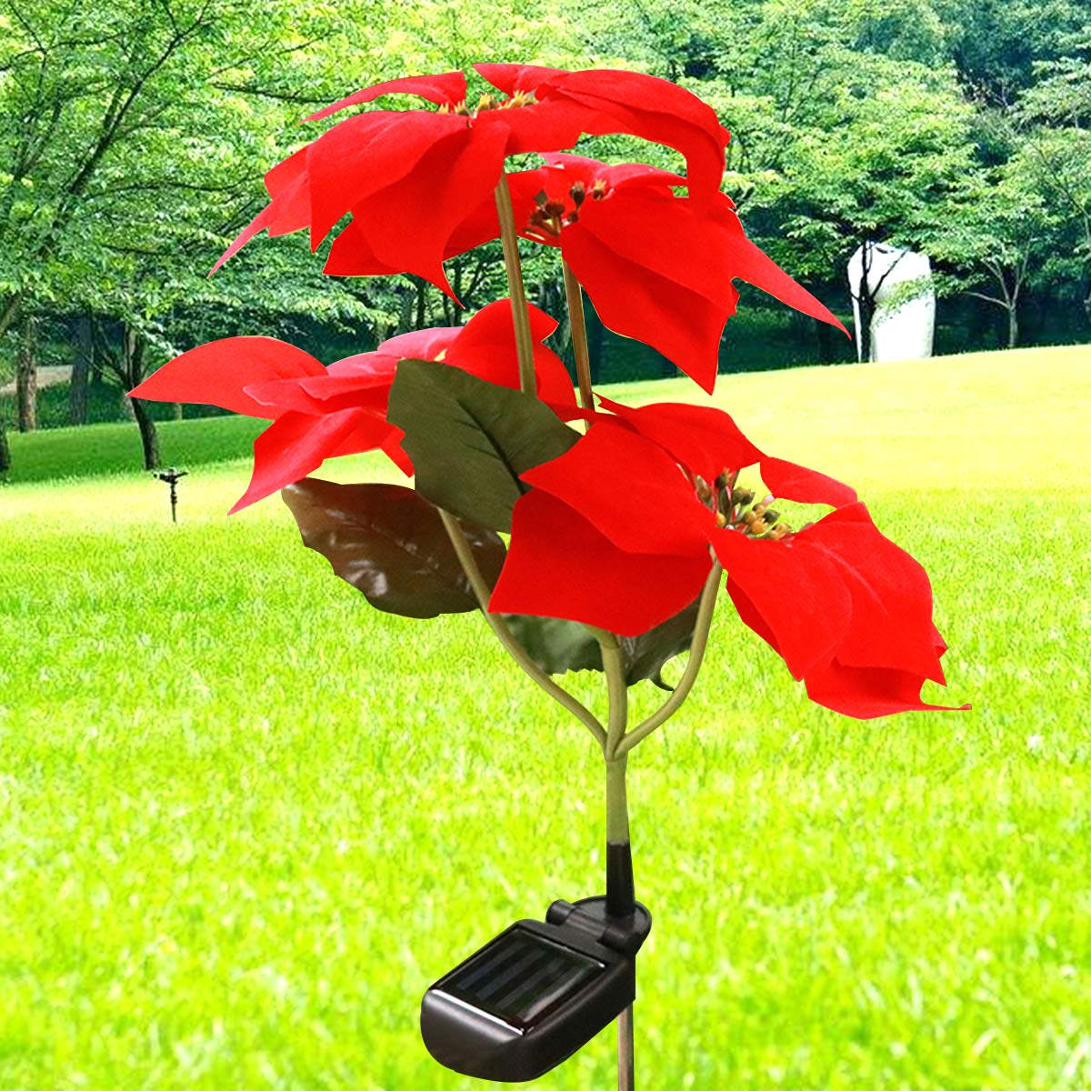 Solar Powered Fake Flower Ligh - Outdoor Yard Power Stake บทวิจารณ์และราคา