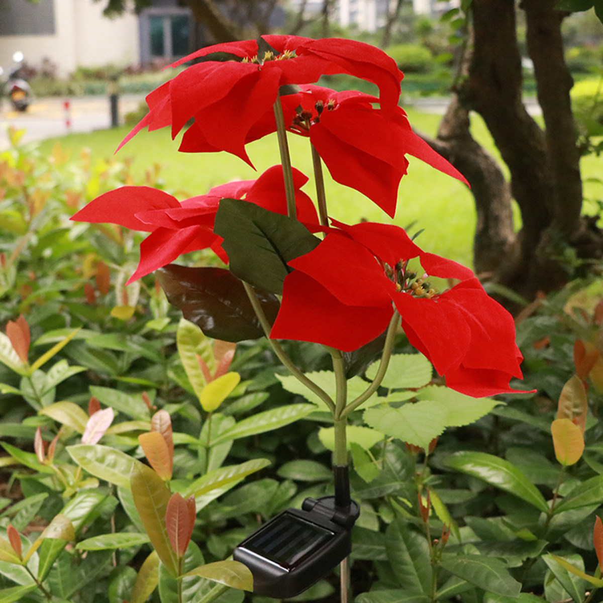 Solar Powered Fake Flower Ligh - Outdoor Yard Power Stake บทวิจารณ์และราคา