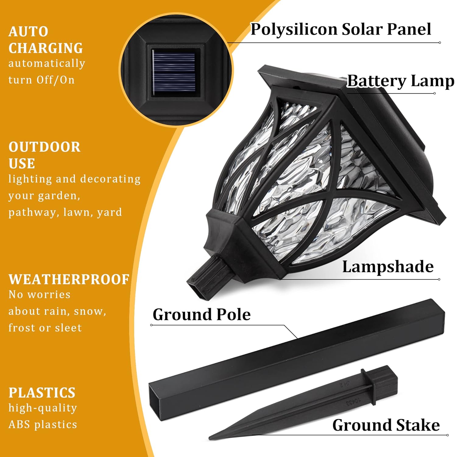 1-8PCS Solar Powered Outdoor G - Outdoor Yard Power Stake บทวิจารณ์และราคา
