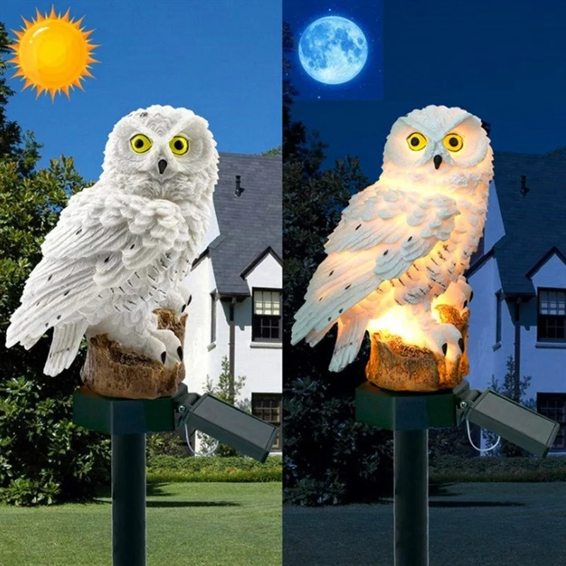 Solar Owl Statue Garden Light  - Outdoor Power For Lights บทวิจารณ์และราคา