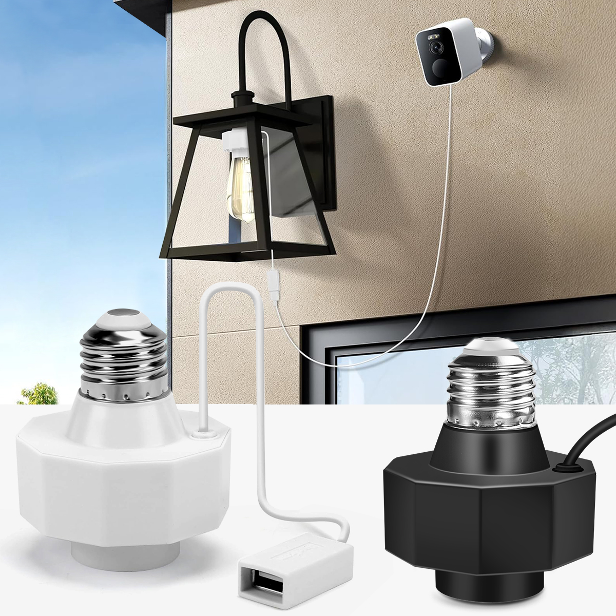 USB Light Socket Outlet Adapte - Outdoor Power Adapter Ring บทวิจารณ์และราคา