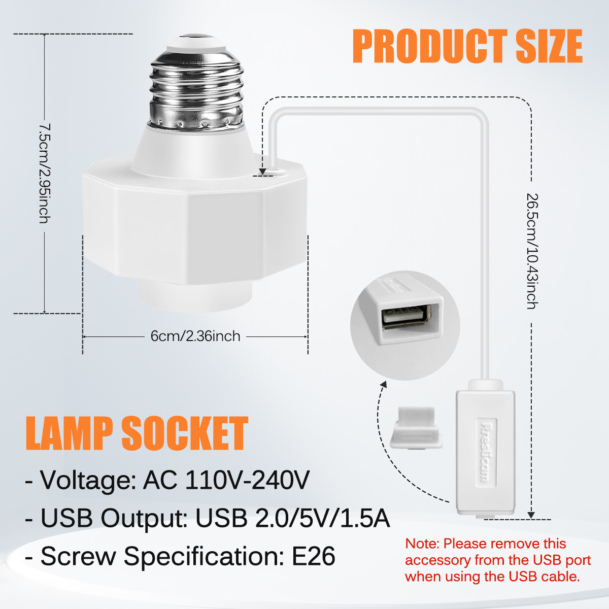 USB Light Socket Outlet Adapte - Outdoor Power Adapter Ring บทวิจารณ์และราคา