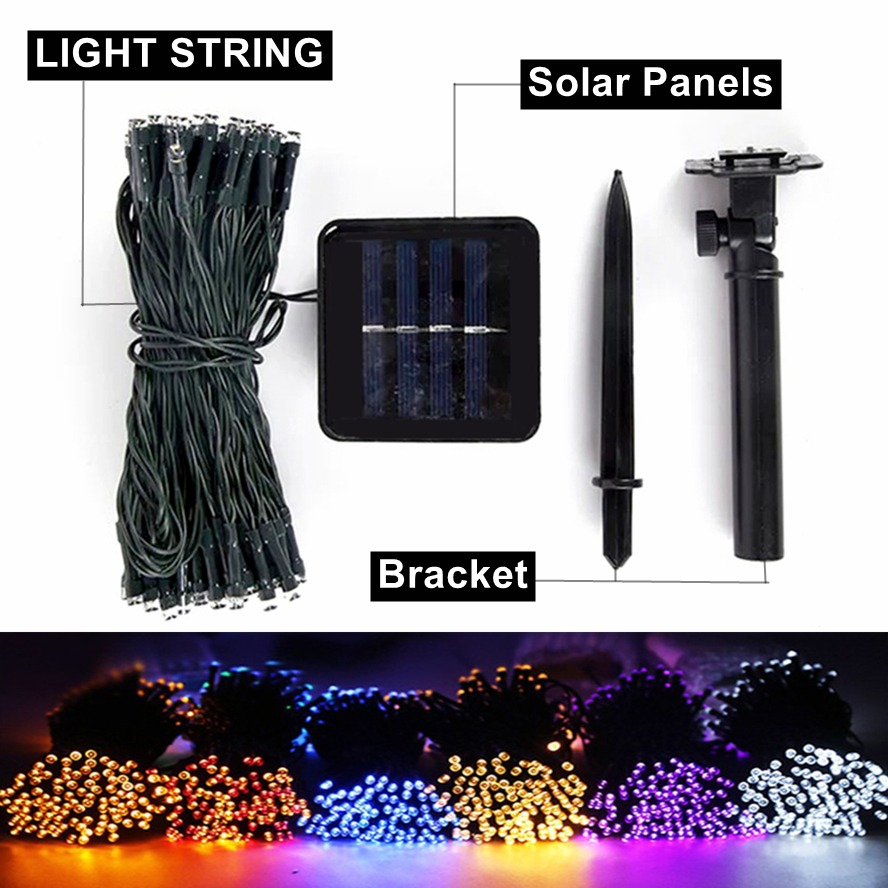 32m Longest 8 Modes LED Solar  - Outdoor Solar Power Xmas Lights บทวิจารณ์และราคา