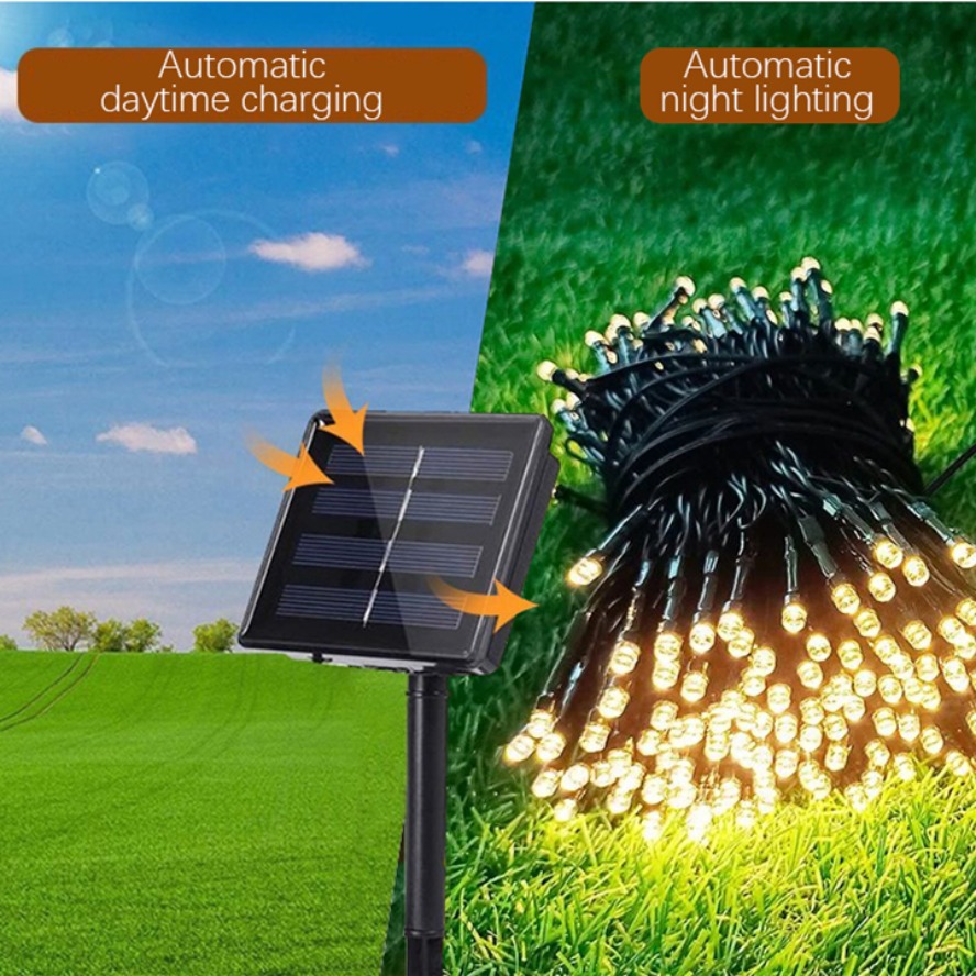 32m Longest 8 Modes LED Solar  - Outdoor Solar Power Xmas Lights บทวิจารณ์และราคา