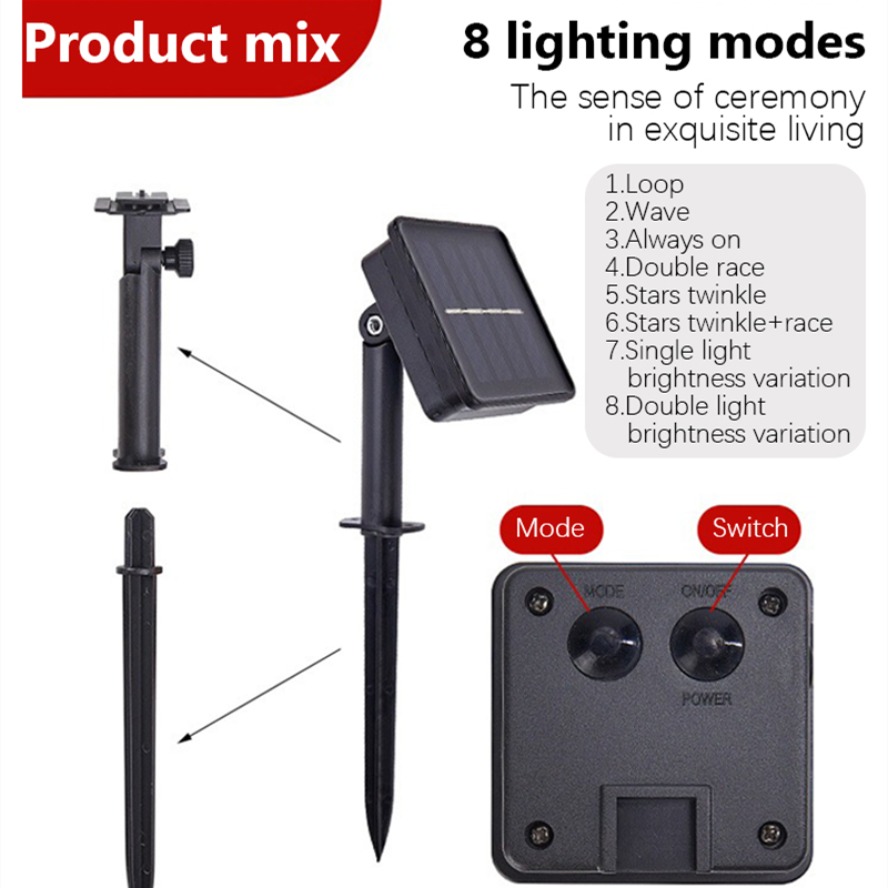 32m Longest 8 Modes LED Solar  - Outdoor Solar Power Xmas Lights บทวิจารณ์และราคา