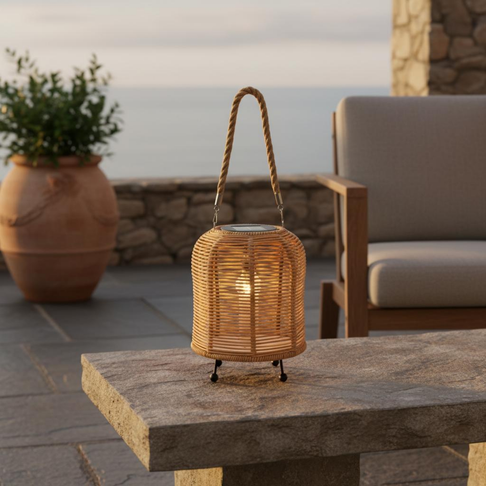 Handwoven Solar Lantern Warm L - Outdoor Power For Lights บทวิจารณ์และราคา