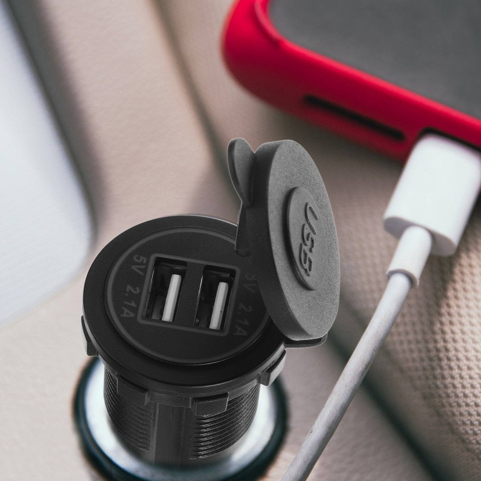 Waterproof Dual USB Motorcycle - Outdoor Power Adapter บทวิจารณ์และราคา