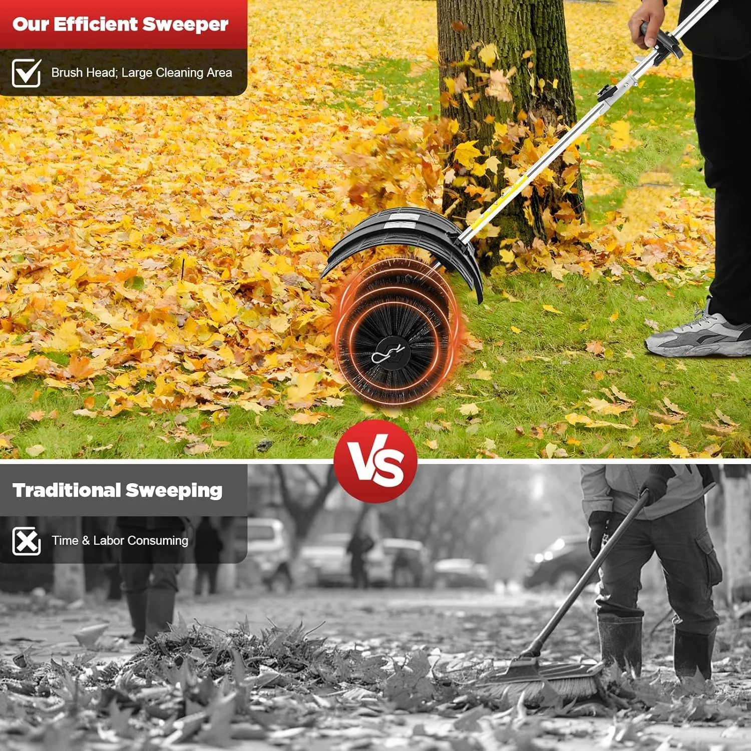 CNCEST 52CC 2.3HP Sweeper Broo - Outdoor Power Broom บทวิจารณ์และราคา