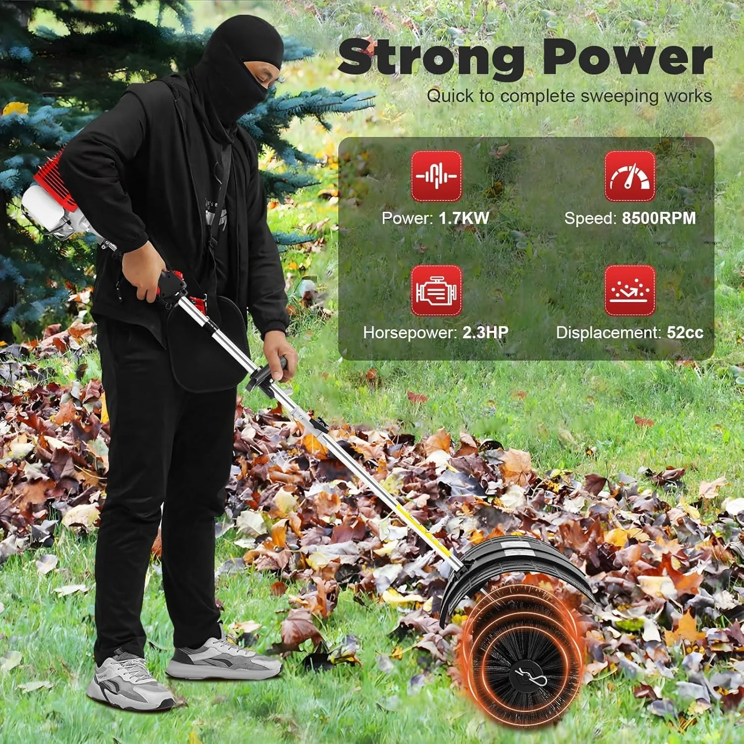 CNCEST 52CC 2.3HP Sweeper Broo - Outdoor Power Broom บทวิจารณ์และราคา