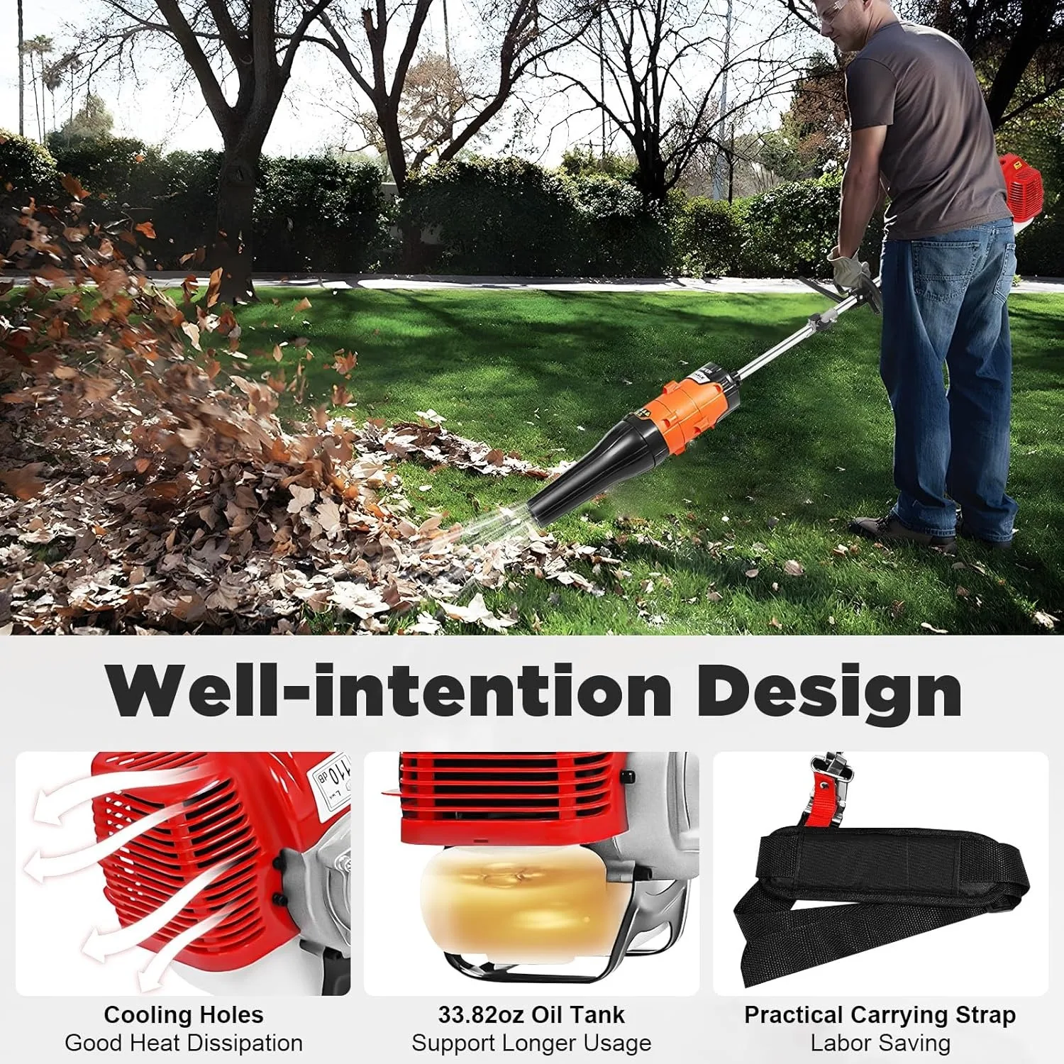 CNCEST 52CC 2.3HP Sweeper Broo - Outdoor Power Broom บทวิจารณ์และราคา