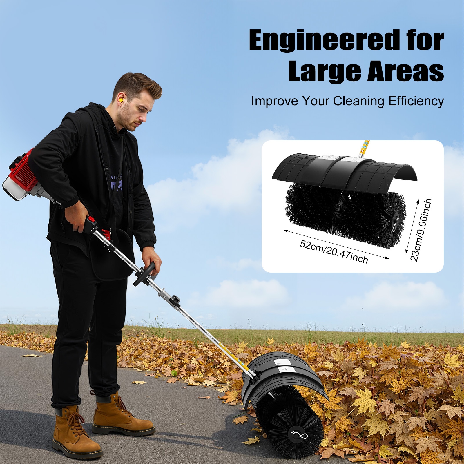 1700W Gas Handheld Sweeper Bro - Outdoor Power Broom บทวิจารณ์และราคา