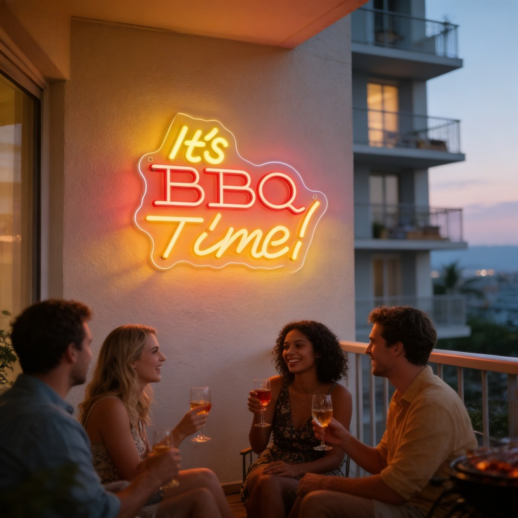 It's BBQ Time Neon Sign Family - Outdoor Power Grill บทวิจารณ์และราคา