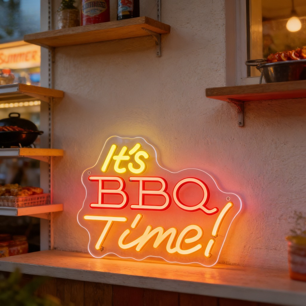 It's BBQ Time Neon Sign Family - Outdoor Power Grill บทวิจารณ์และราคา
