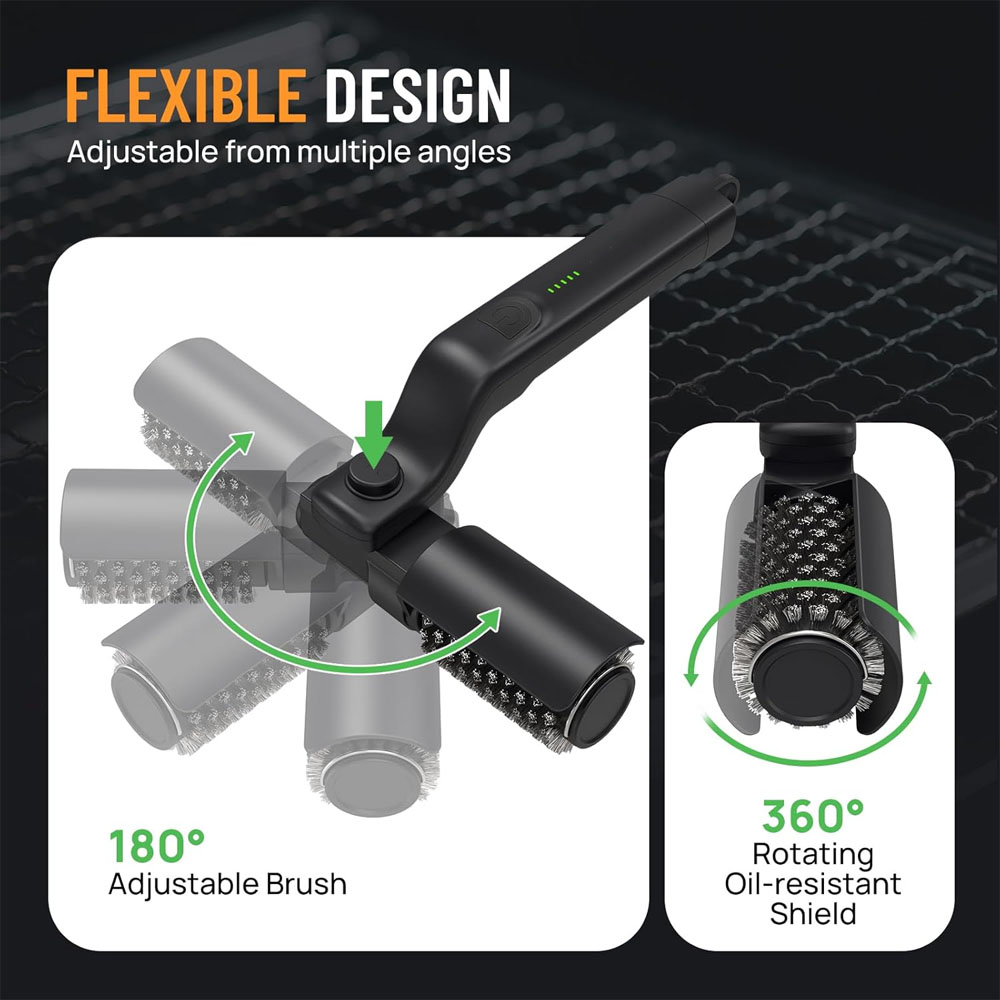Electric Grill Brush Rechargea - Outdoor Power Grill บทวิจารณ์และราคา