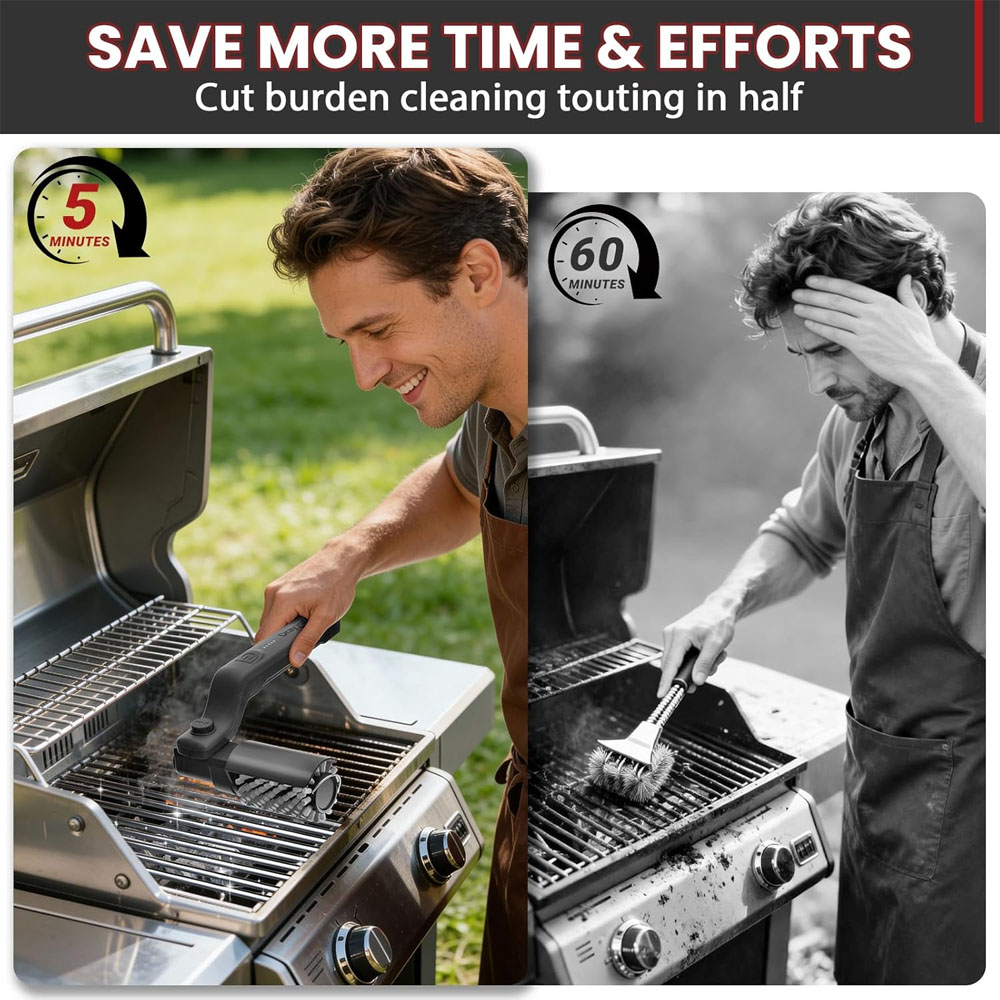 Electric Grill Brush Rechargea - Outdoor Power Grill บทวิจารณ์และราคา